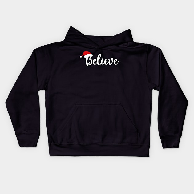 Believe In Santa Claus Christmas Xmas Kids Hoodie by BrightGift